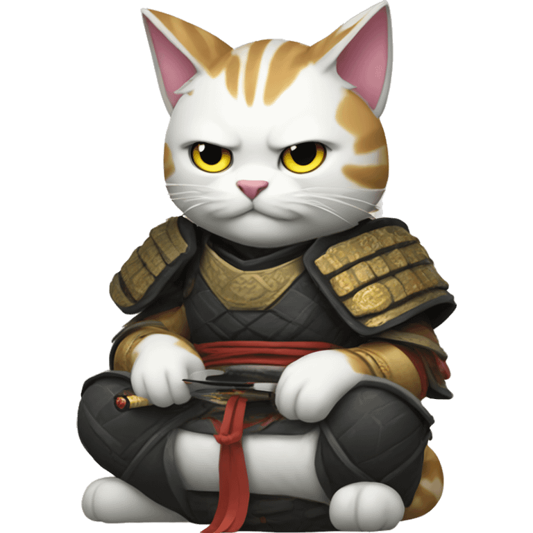 samurai cat playing video games emoji