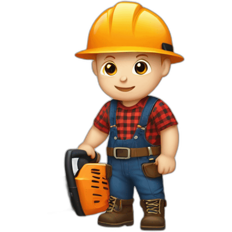 lumberjack baby with chainsaw emoji