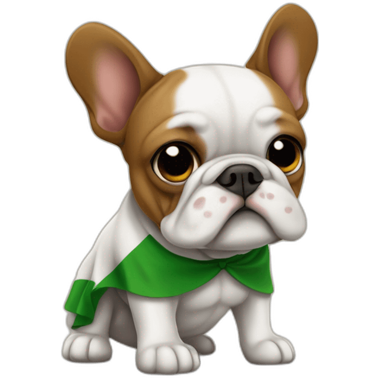 Bouledogue français avec le drapeau de l’Irlande emoji