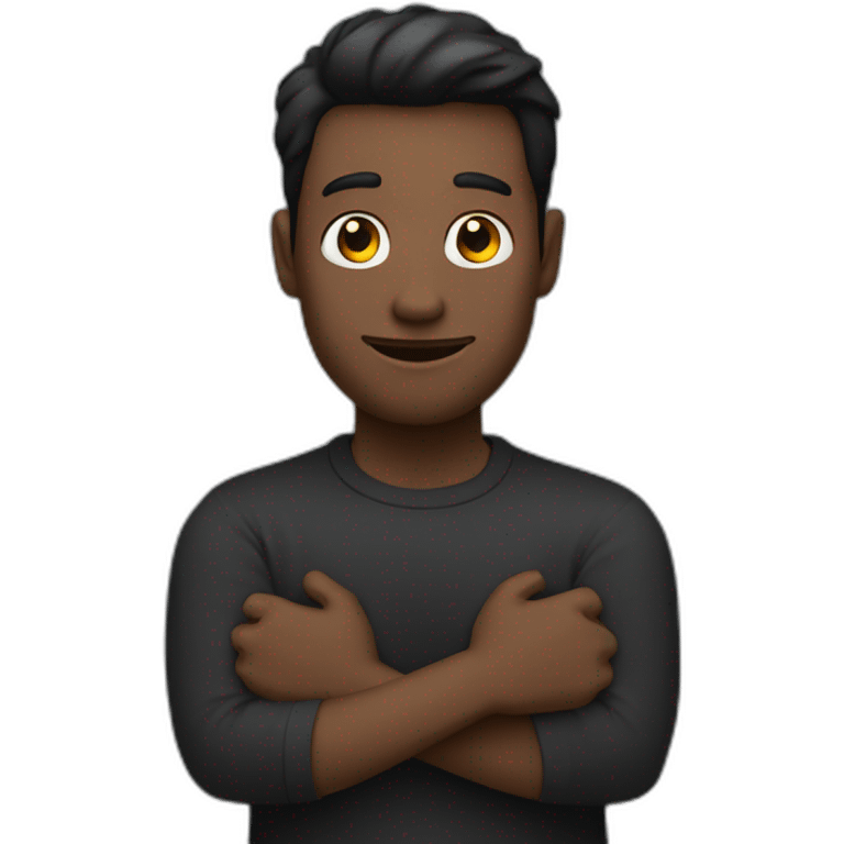 Homme noir choqué avec les mains sur la tete emoji