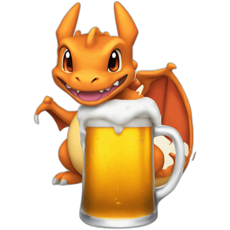 Charizard drinking beer emoji