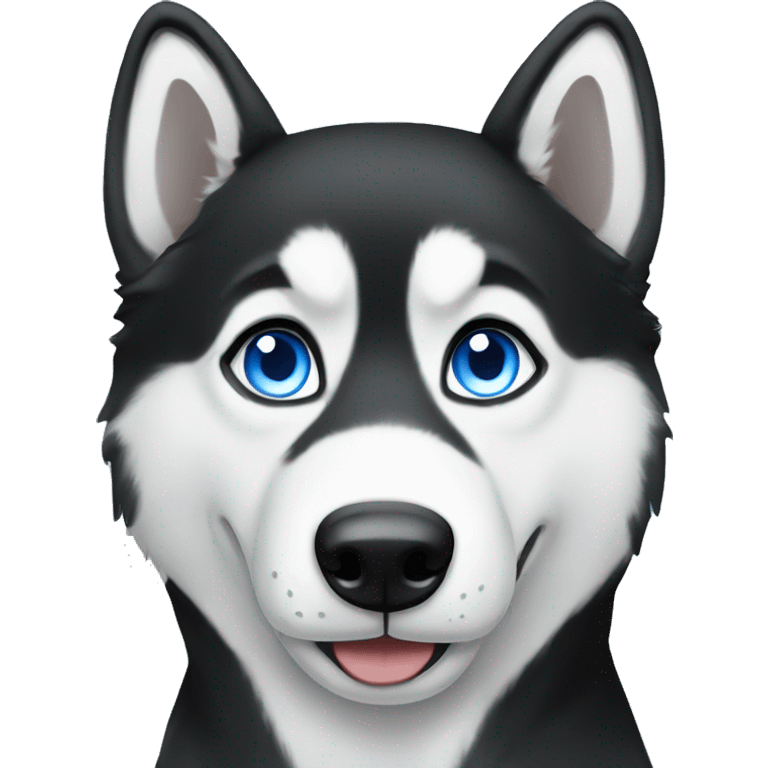 Black and white husky with blue eyes  emoji