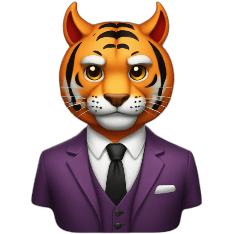 Devil Tiger with suit emoji