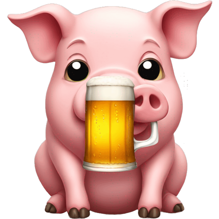 pig with a beer emoji