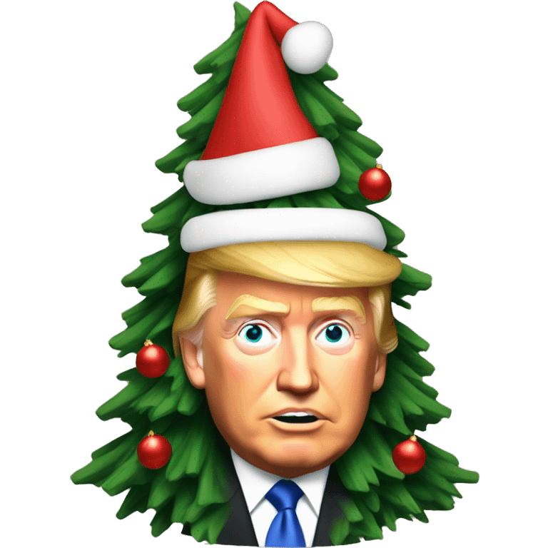 Donald Trump with a Christmas tree emoji