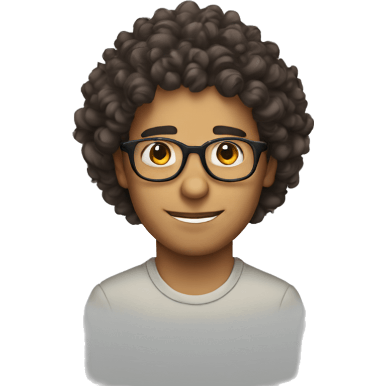 make a man with glasses kinda nerd and had curly hair emoji