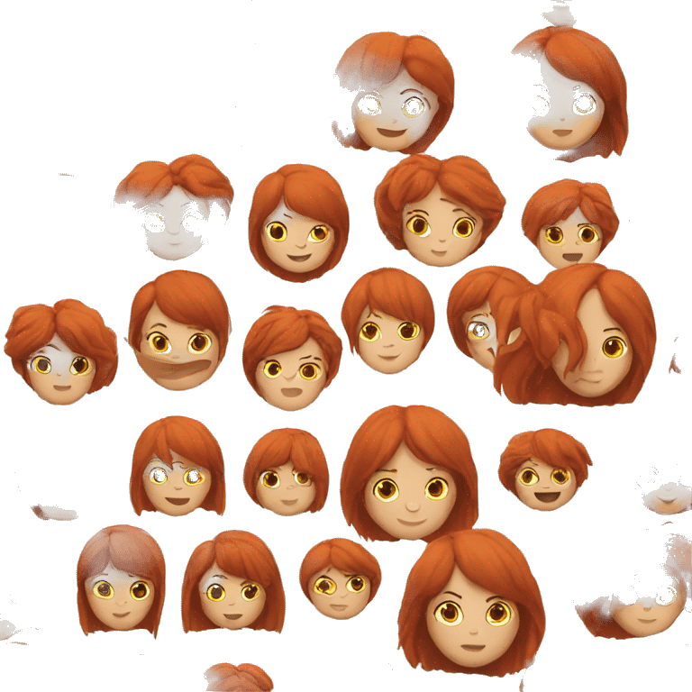 women with a fringe and straight red hair emoji