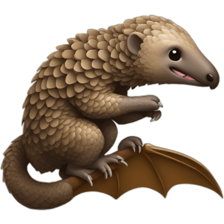 Pangolin eating a bat emoji