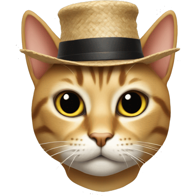 cat whit piate hat emoji