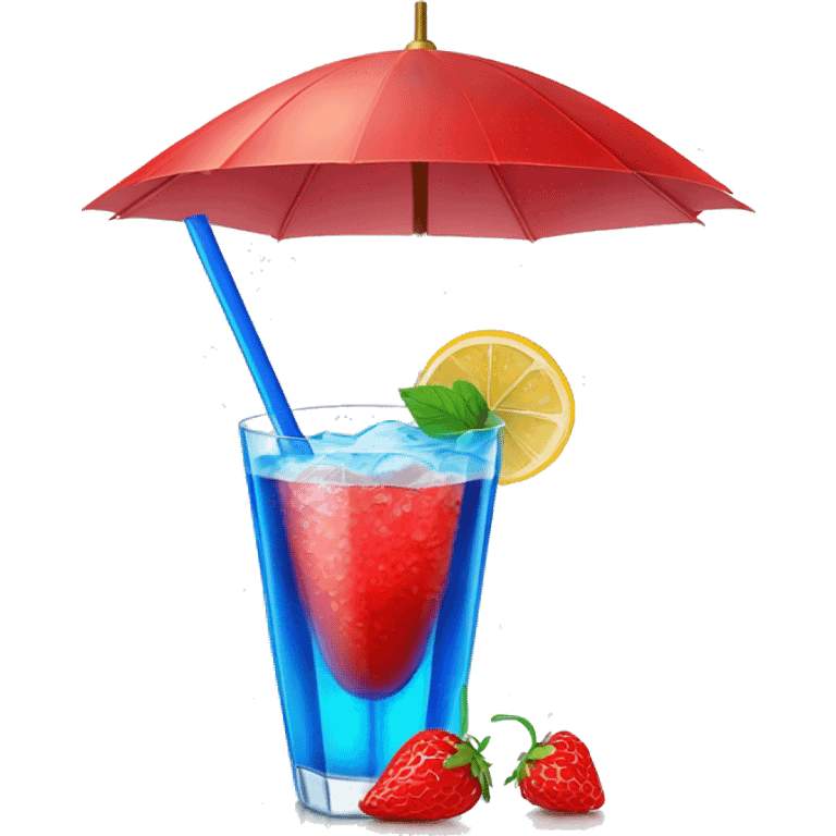 Blue Cocktail drink with a red mini-parasol emoji