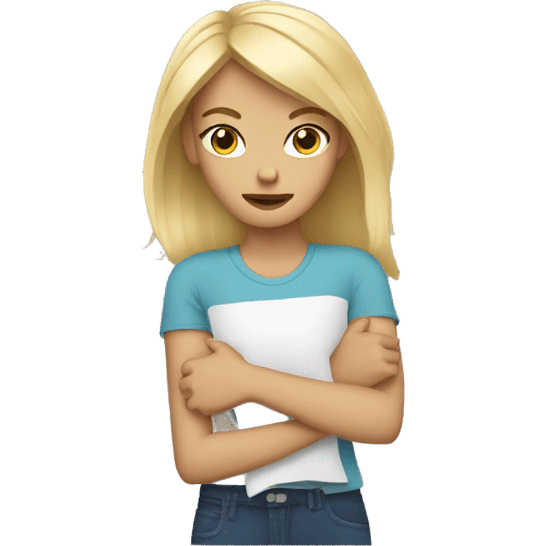 blonde girl with broken arm  emoji