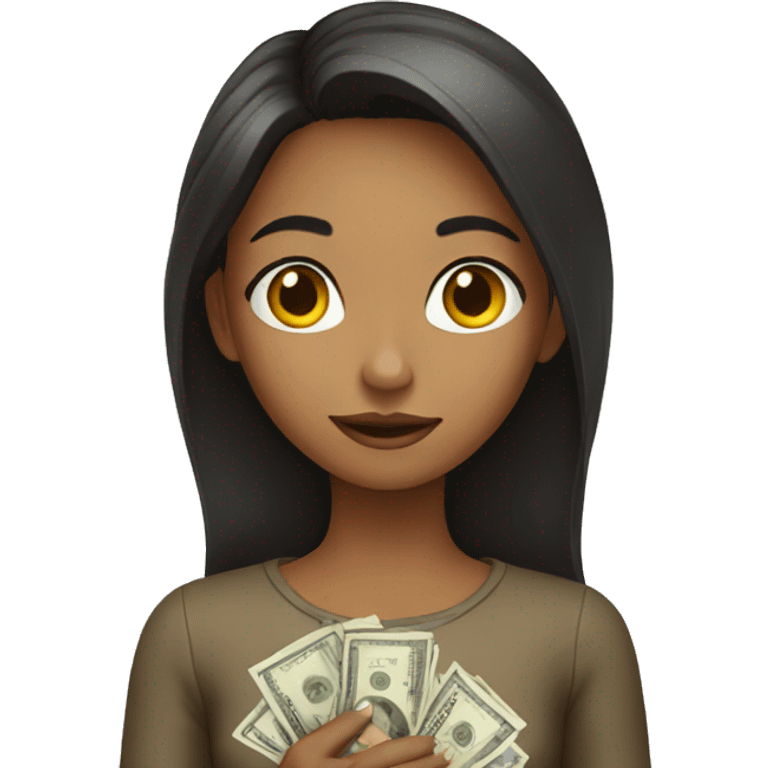 girl paying money emoji