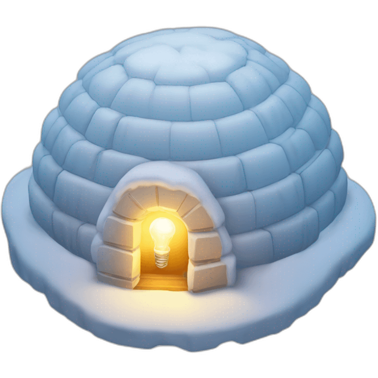 igloo with idea bulb glowing emoji