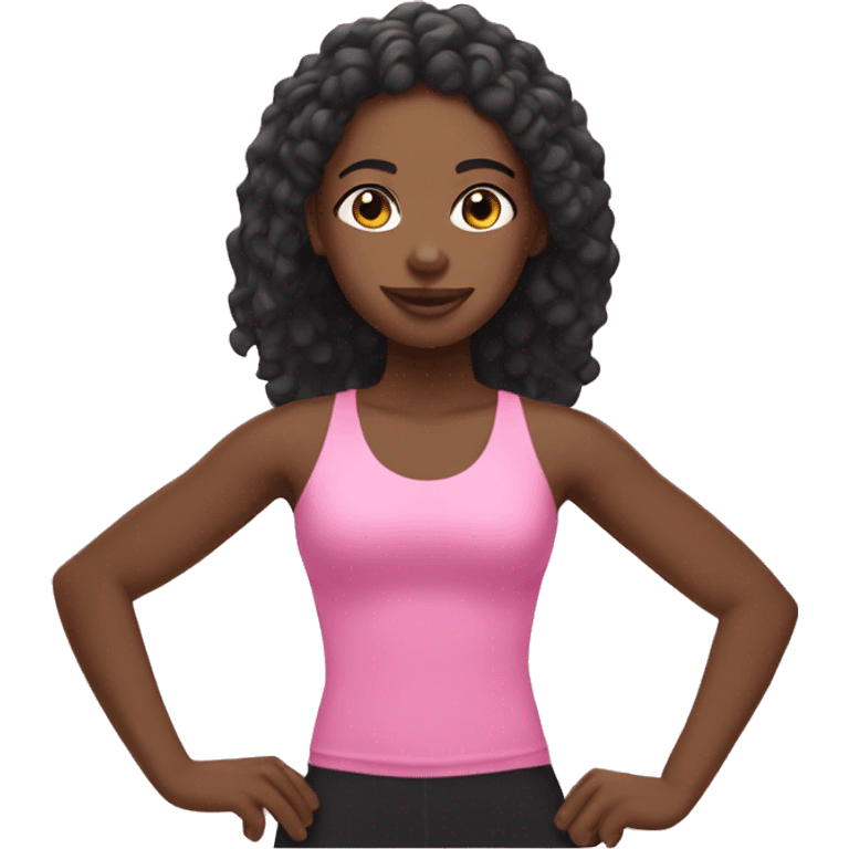 Pink Pilates black girl emoji