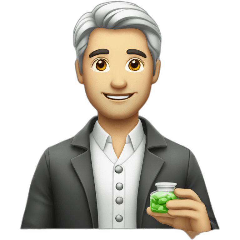 handsome man pharmacy preparing a medicament  emoji