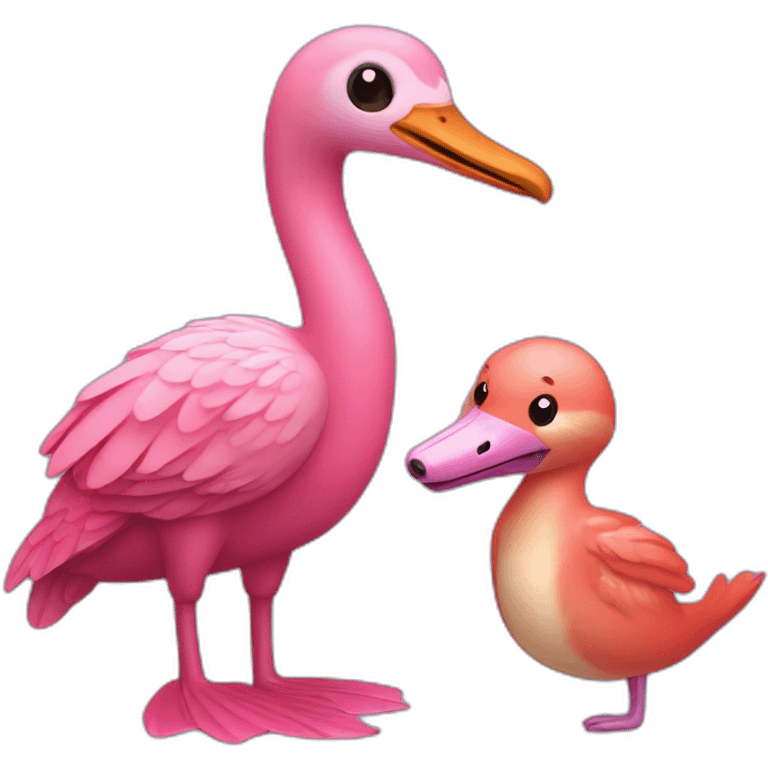 Loutre et flamand rose emoji