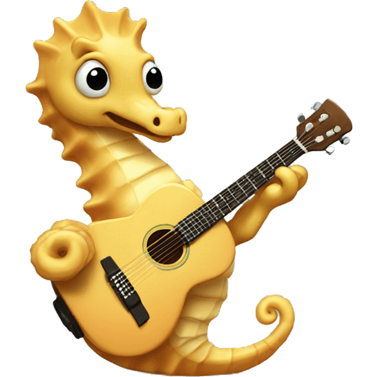 seahorse playing guitar emoji