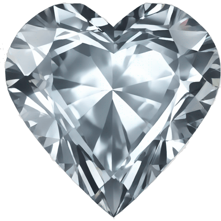 Heart shaped 56-carat silver diamond emoji