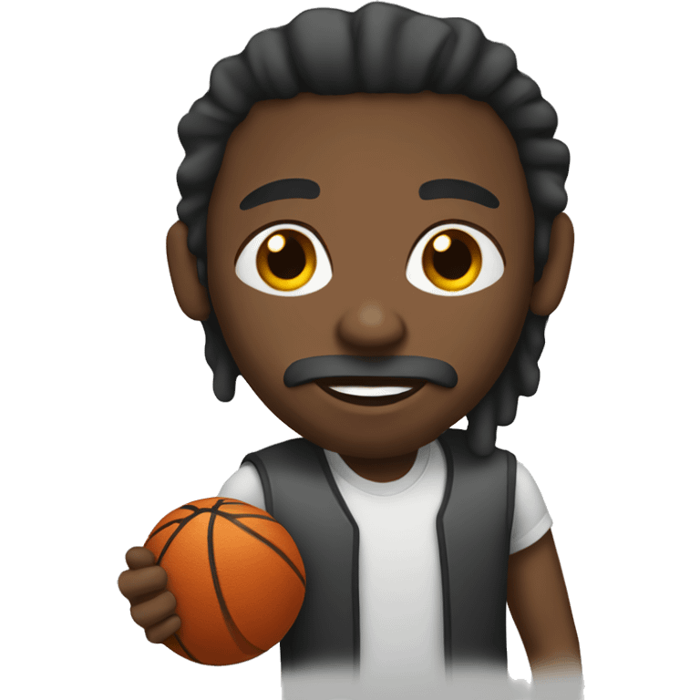 Black man with a basketball emoji