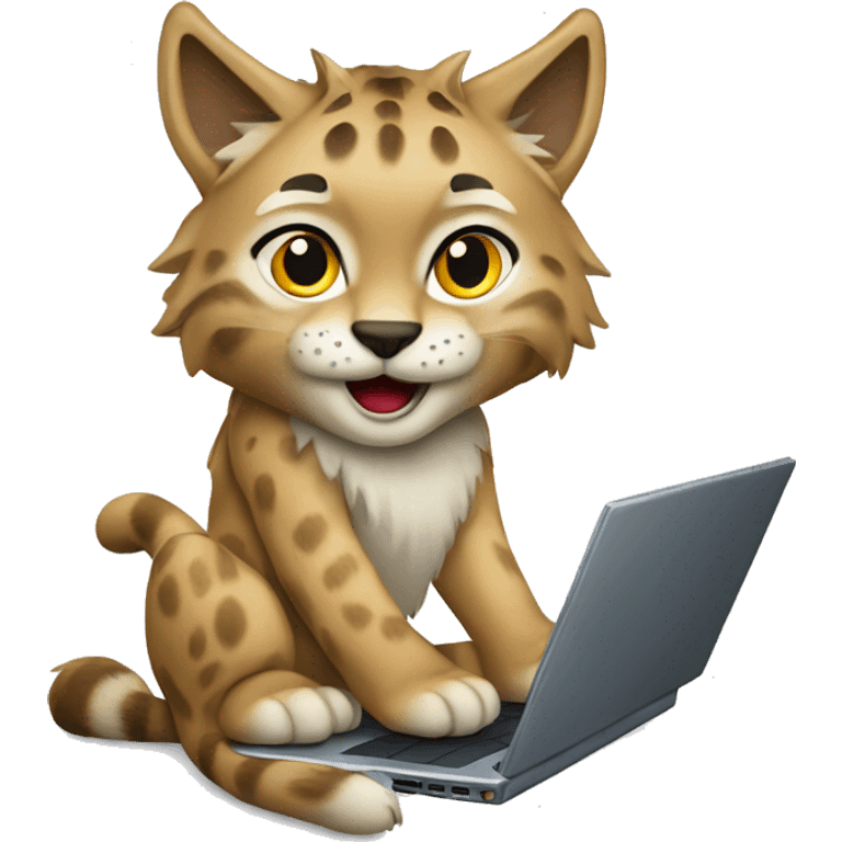 A lynx with a laptop emoji