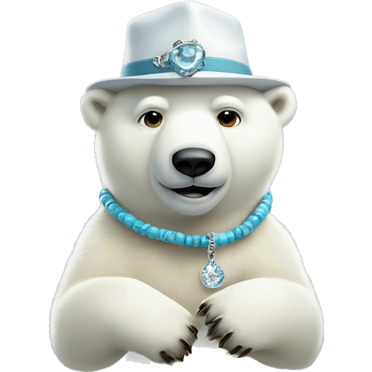 Polar Bear with a bracelet and a hat emoji