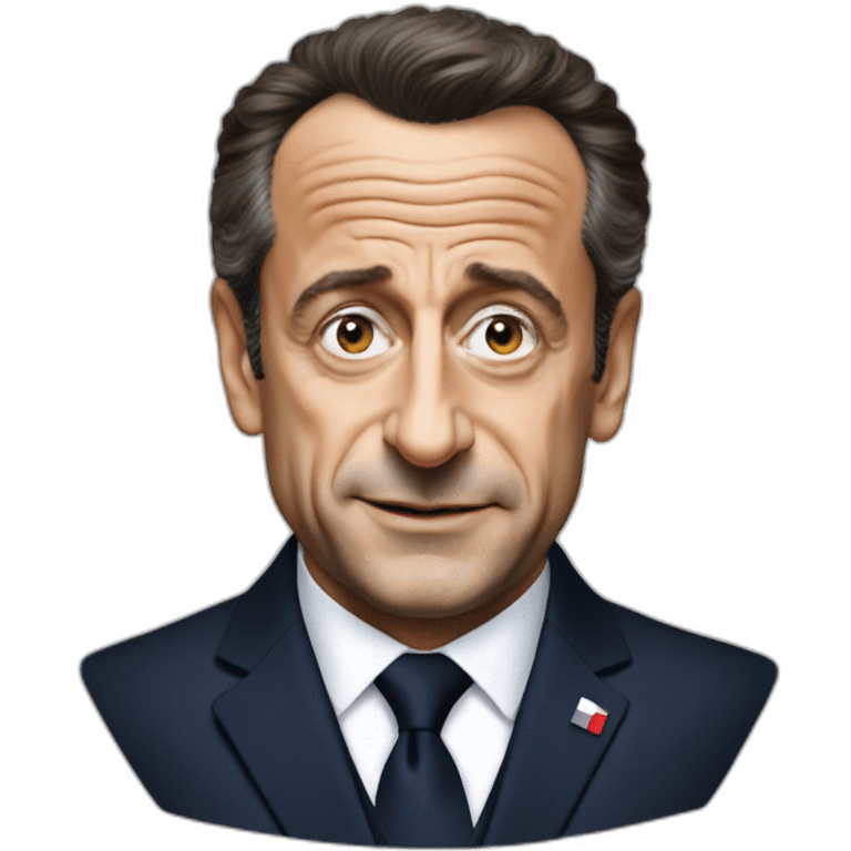 Sarkozy front of Macron emoji