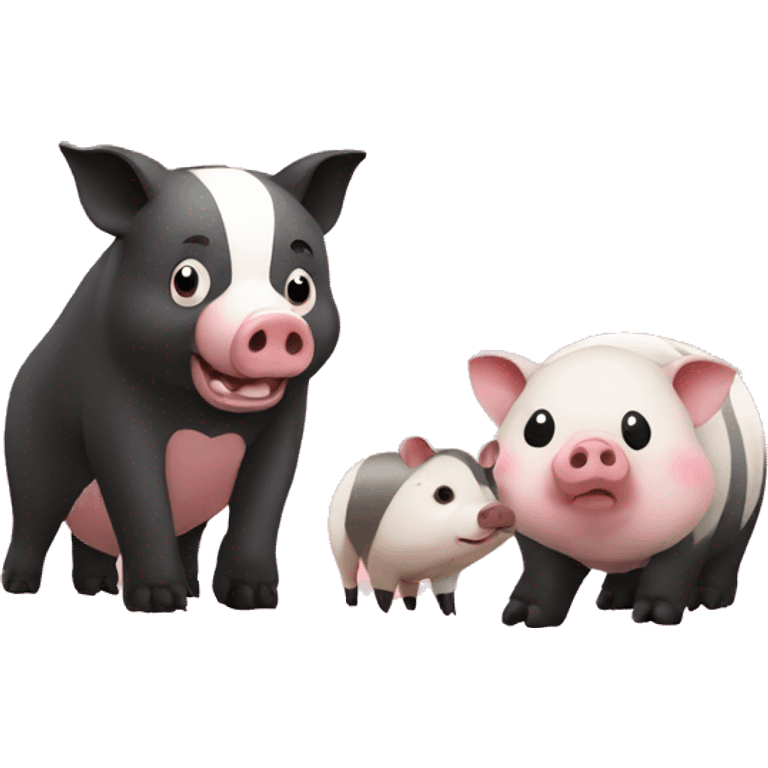 Giant pig and small badger emoji