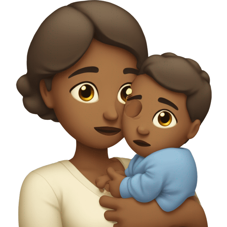 sad mother with newborn emoji