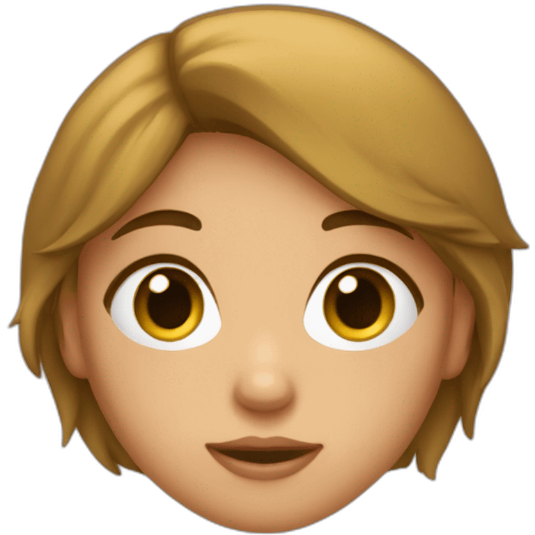 fille yeux vert et cheveux bruns emoji