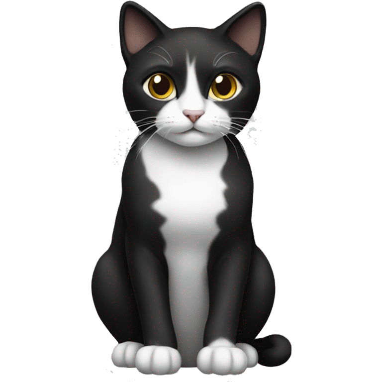 Cat black with white emoji