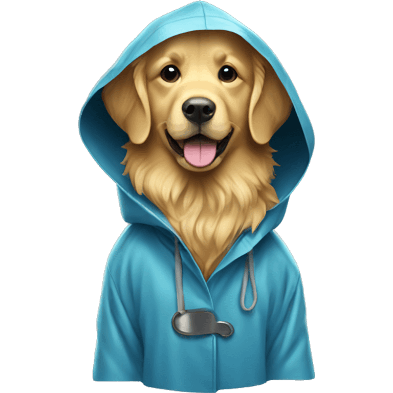 Golden Retriever wearing a Raincoat emoji