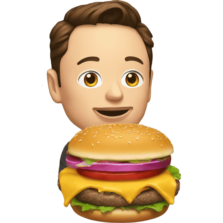 Elon musk eating burger emoji