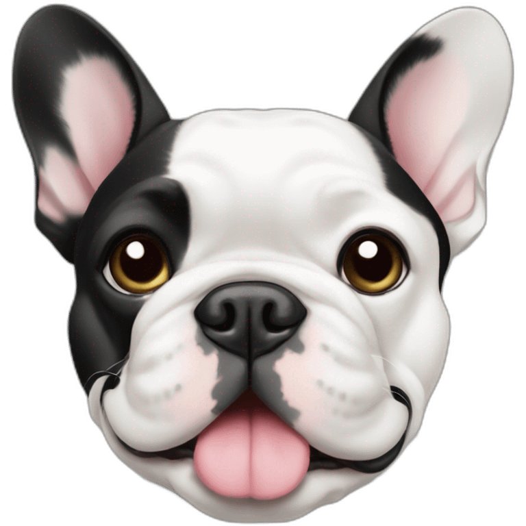 black and white french bulldog emoji