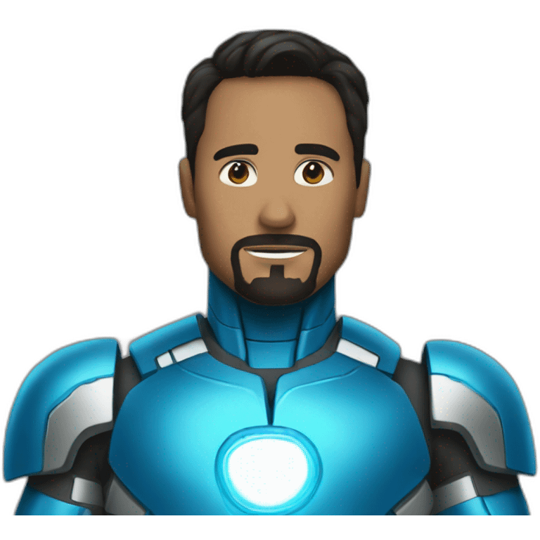 blue iron man emoji