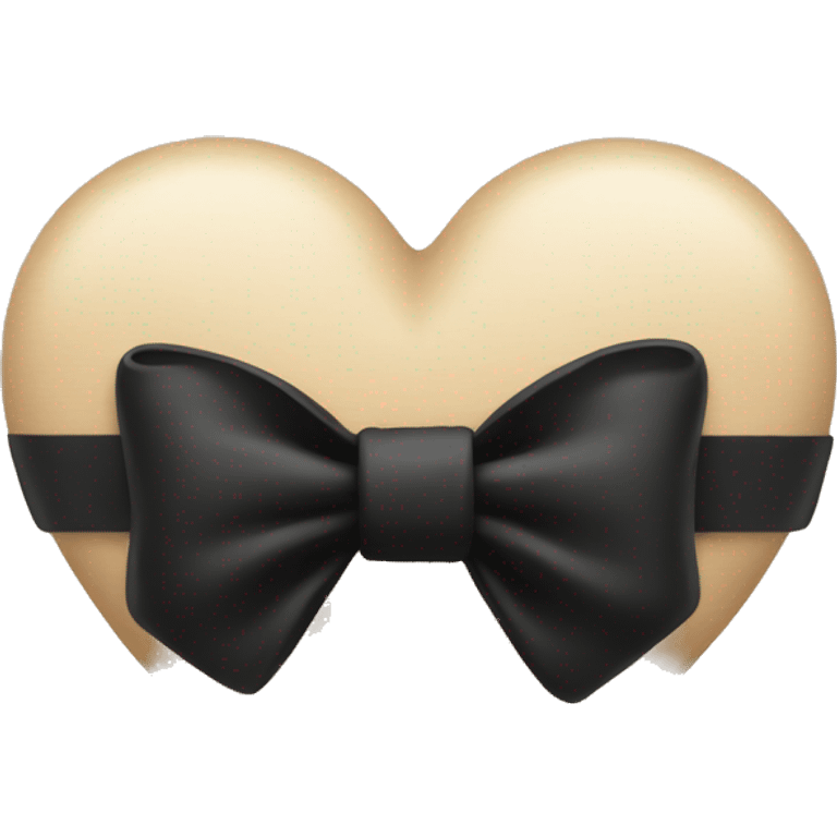 beige heart with black bow emoji