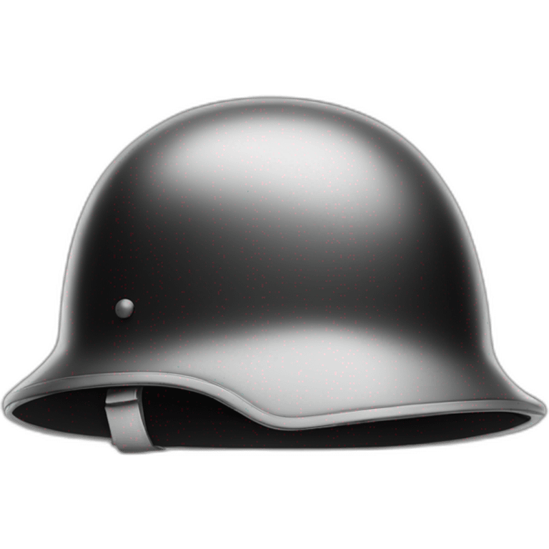 a world war 2 helmet in black and white emoji