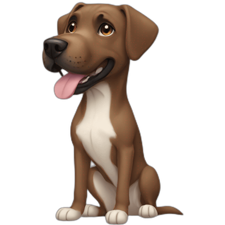 Schwarzer Labrador-boxer Mix Hund emoji