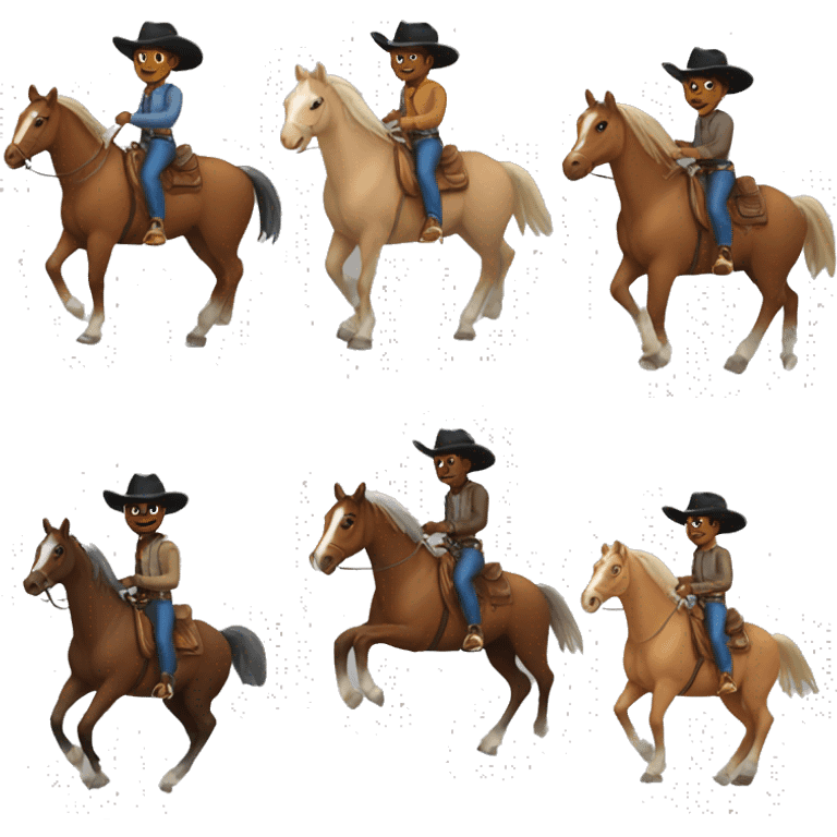 Horse riding a cowboy emoji