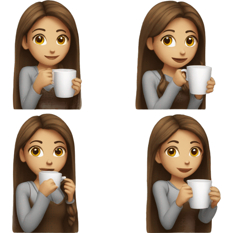 The girl is drinking coffee emoji