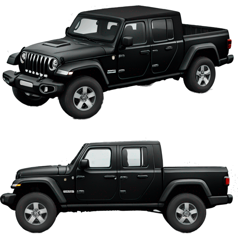 Realistic Balck Jeep Gladiator truck. emoji