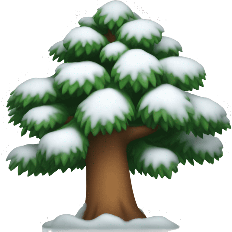 pine tree with snow on it emoji