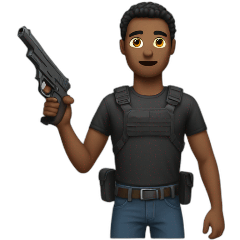 Man holding gun emoji