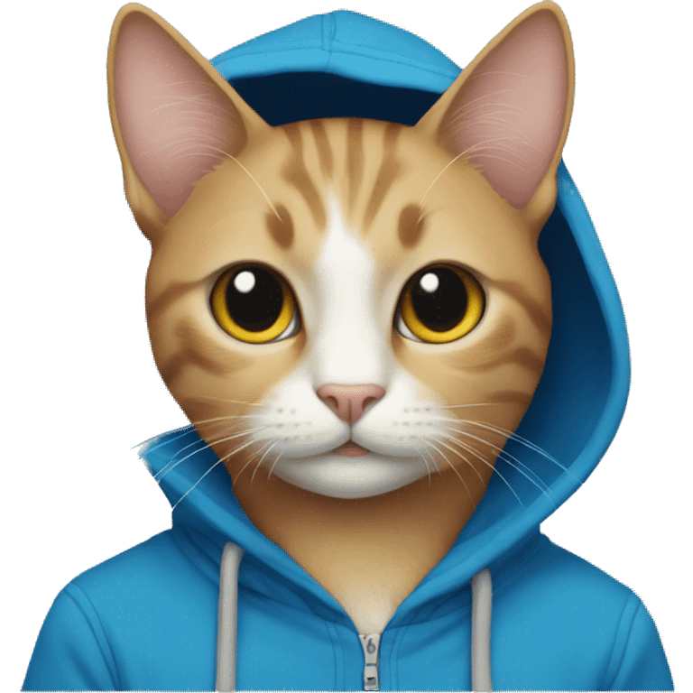 Cat with blue hoodie  emoji