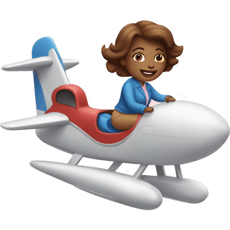 Birthday lady riding on plane emoji