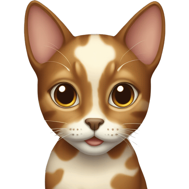 Brown cat with cream spots emoji