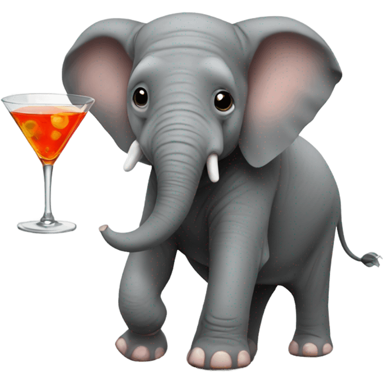 Elephant with martini emoji