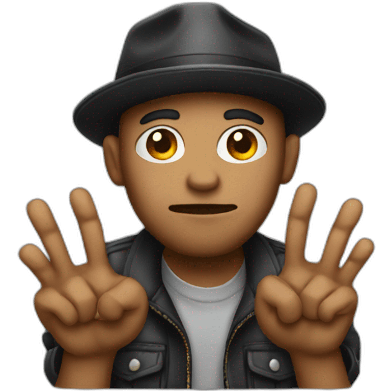 Gangster with four fingers emoji