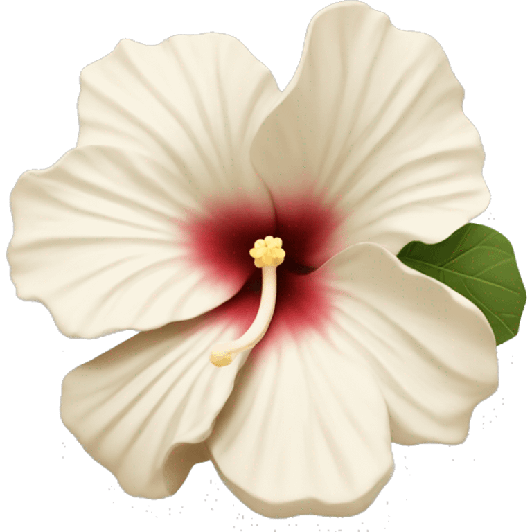 white and beige hibiscus flower  emoji