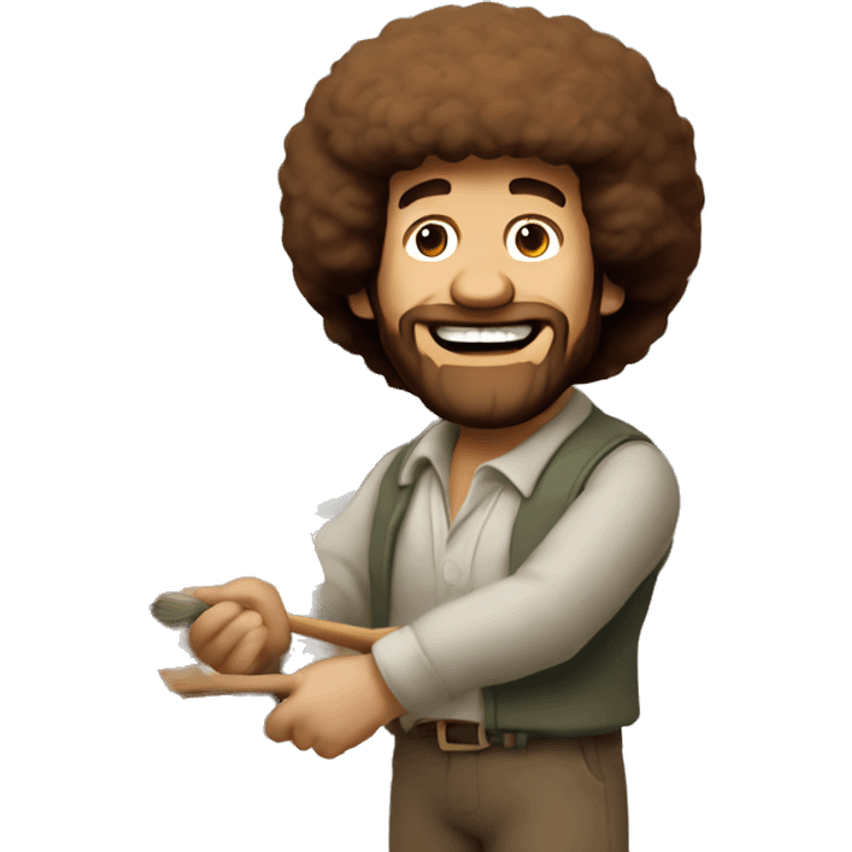 bob ross showing a painting emoji