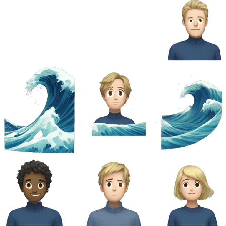 ocean wave with Studio Ghibli emoji